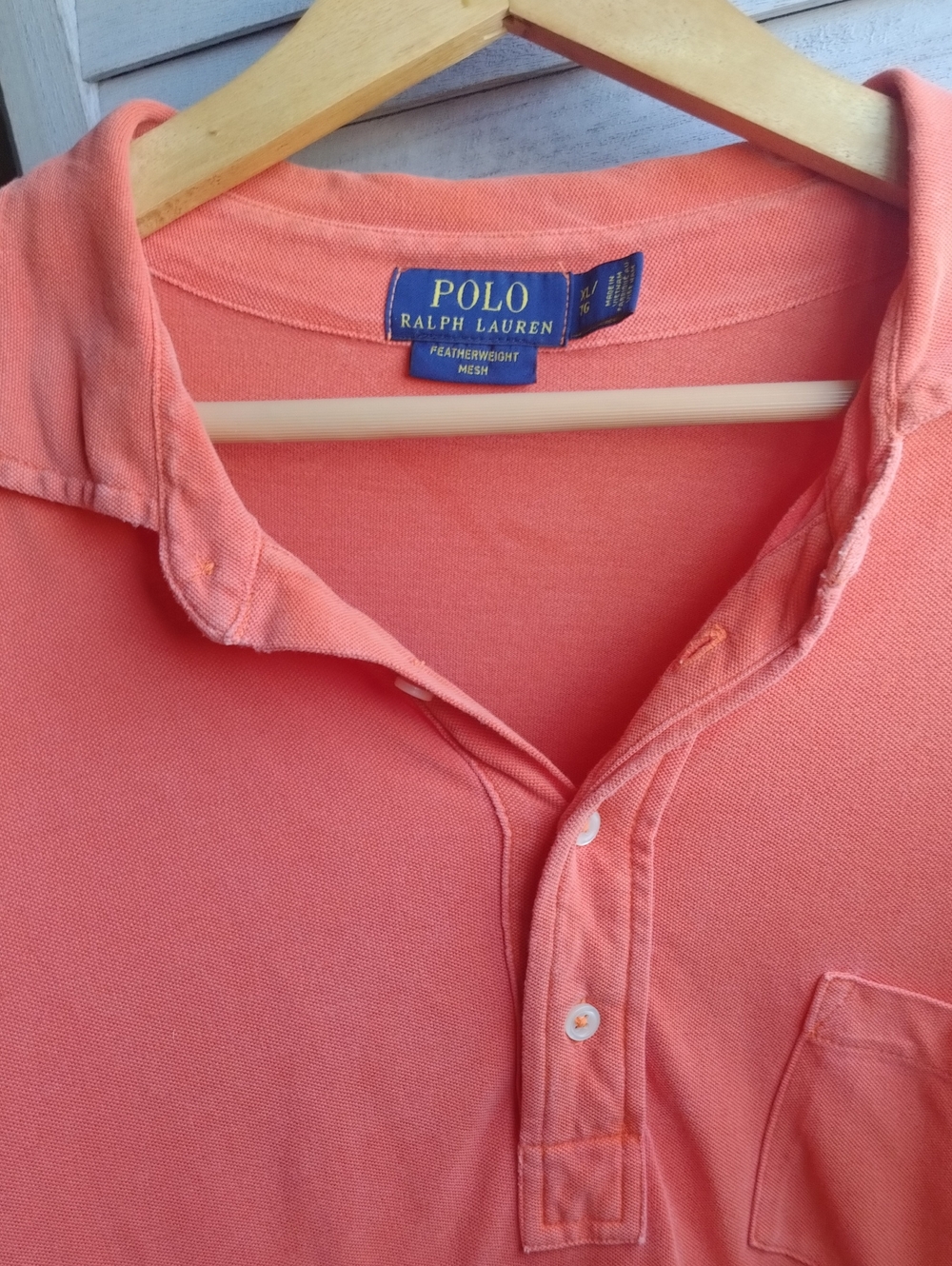 Polo by Ralph Lauren Orange Long-Sleeve Featherweight Mesh Polo
